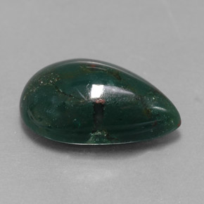 Heliotropo verde natural de 3,49 ct, en forma de pera, opaco