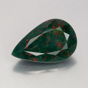 Heliotropo verde natural de 3,10 ct, en forma de pera, opaco