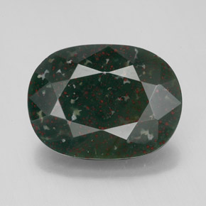 Heliotropo verde natural de 8,41 ct, corte óvalo, opaco