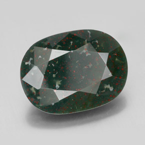 Heliotropo verde natural de 8,41 ct, corte óvalo, opaco