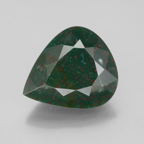 Heliotropo verde natural de 5,48 ct, en forma de pera, opaco