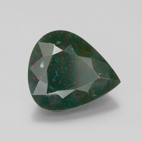 Heliotropo verde natural de 5,48 ct, en forma de pera, opaco