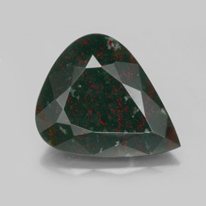 Heliotropo verde natural de 8,89 ct, en forma de pera, opaco