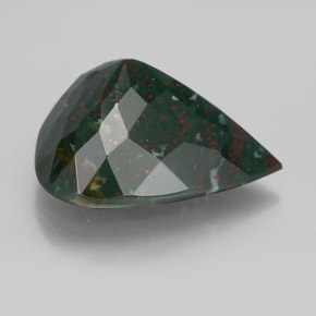 Heliotropo verde natural de 8,89 ct, en forma de pera, opaco