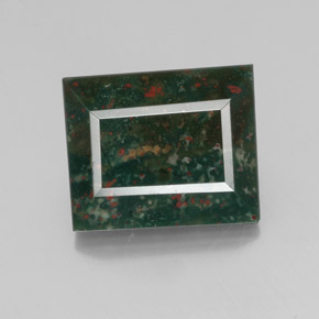 Heliotropo verde natural de 23,16 ct, baguette, opaco