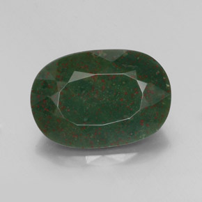Heliotropo verde natural de 13,32 ct, corte óvalo, opaco