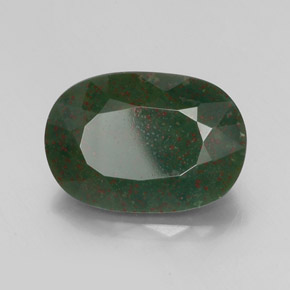 Heliotropo verde natural de 13,32 ct, corte óvalo, opaco