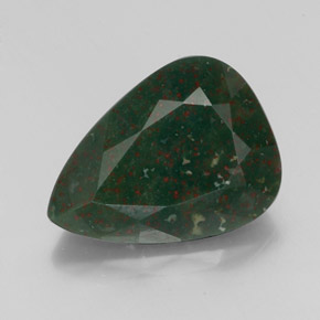 Heliotropo verde natural de 15,21 ct, en forma de pera, opaco