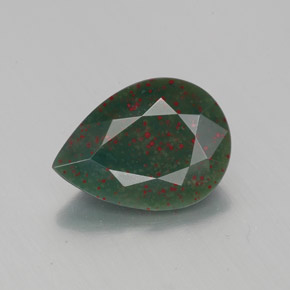 Heliotropo verde natural de 1,86 ct, en forma de pera, opaco