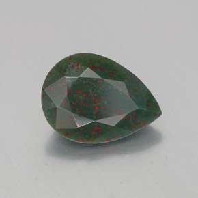 Heliotropo verde natural de 1,86 ct, en forma de pera, opaco