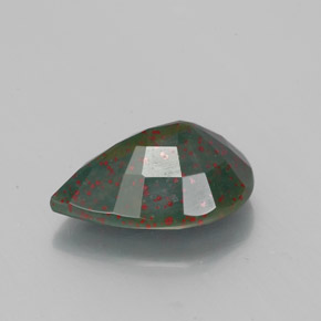 Heliotropo verde natural de 1,86 ct, en forma de pera, opaco