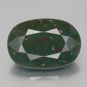 Heliotropo verde natural de 7,58 ct, corte óvalo, opaco