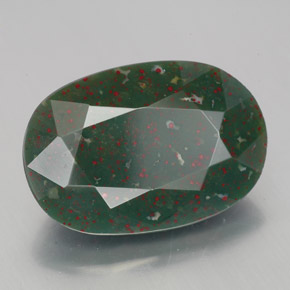 Heliotropo verde natural de 7,58 ct, corte óvalo, opaco