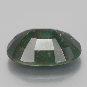 Heliotropo verde natural de 7,58 ct, corte óvalo, opaco