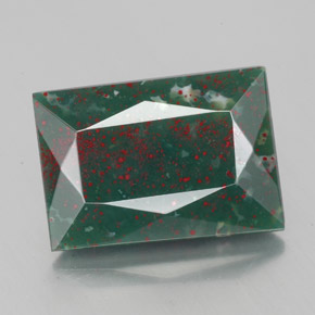 Heliotropo verde natural de 4,82 ct, baguette, opaco