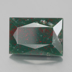 Heliotropo verde natural de 4,82 ct, baguette, opaco