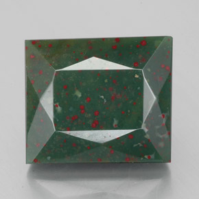 Heliotropo verde natural de 4,91 ct, baguette, opaco
