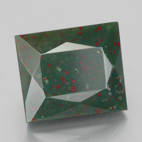 Heliotropo verde natural de 4,91 ct, baguette, opaco