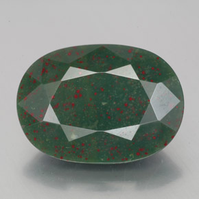 Heliotropo verde natural de 7,00 ct, corte óvalo, opaco