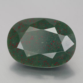 Heliotropo verde natural de 7,00 ct, corte óvalo, opaco