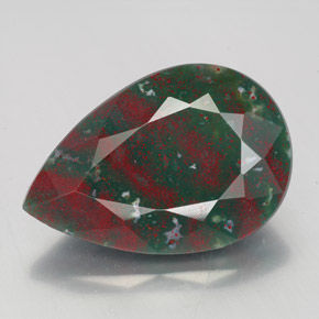 Heliotropo verde natural de 7,95 ct, en forma de pera, opaco