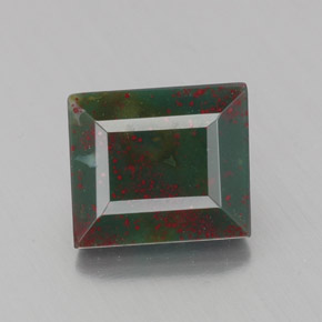 Heliotropo verde natural de 1,23 ct, baguette, opaco