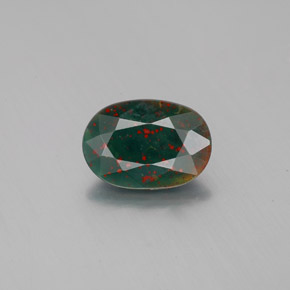 Heliotropo verde natural de 1,26 ct, corte óvalo, opaco