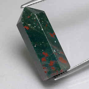 Heliotropo verde natural de 17,51 ct, forma elegante, opaco
