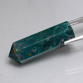 Sanguinaria Verde moteado natural de 17.46 ct, Elegante, Opaco