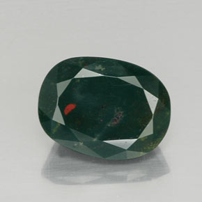 Heliotropo verde natural de 7,77 ct, corte óvalo, opaco