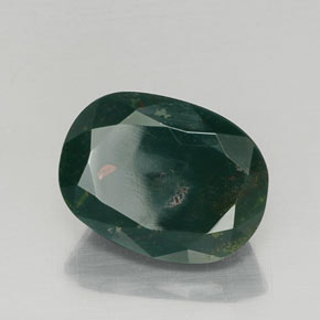 Heliotropo verde natural de 7,77 ct, corte óvalo, opaco