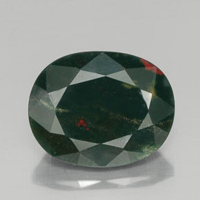 Heliotropo verde natural de 9,13 ct, corte óvalo, opaco