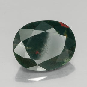Heliotropo verde natural de 9,13 ct, corte óvalo, opaco