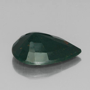 Heliotropo verde natural de 7,08 ct, en forma de pera, opaco