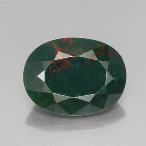 Heliotropo verde natural de 11,22 ct, corte óvalo, opaco