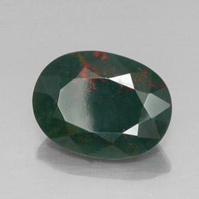 Heliotropo verde natural de 11,22 ct, corte óvalo, opaco