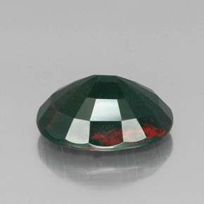 Heliotropo verde natural de 11,22 ct, corte óvalo, opaco