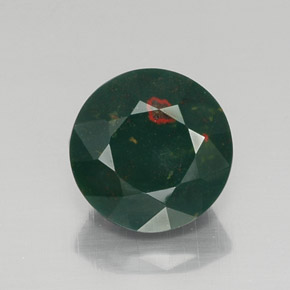 Heliotropo verde natural de 6,91 ct, corte redondo, opaco