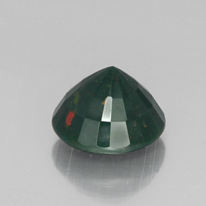 Heliotropo verde natural de 6,91 ct, corte redondo, opaco