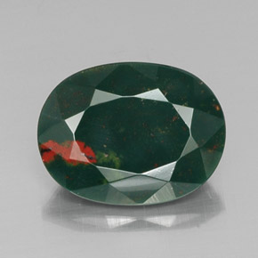 Heliotropo verde natural de 9,15 ct, corte óvalo, opaco