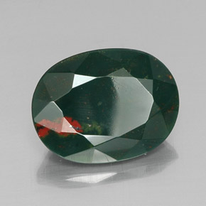 Heliotropo verde natural de 9,15 ct, corte óvalo, opaco