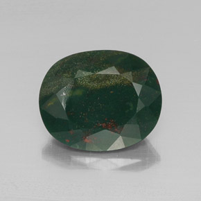 Heliotropo verde natural de 11,22 ct, corte óvalo, opaco