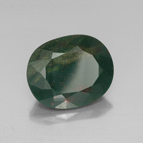 Heliotropo verde natural de 11,22 ct, corte óvalo, opaco