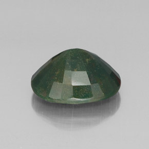 Heliotropo verde natural de 11,22 ct, corte óvalo, opaco