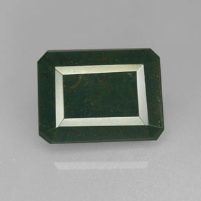 Heliotropo verde natural de 2,72 ct, corte esmeralda, opaco