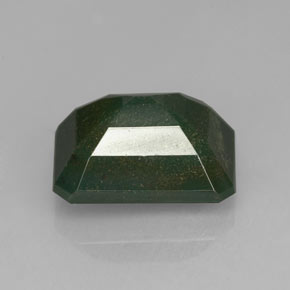 Heliotropo verde natural de 2,72 ct, corte esmeralda, opaco