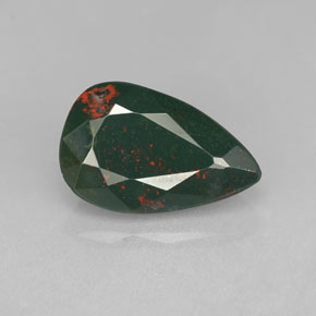 Heliotropo verde natural de 3,34 ct, en forma de pera, opaco