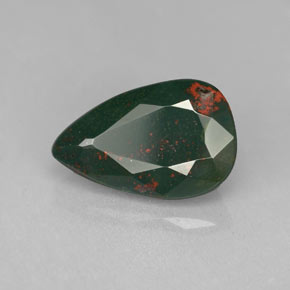 Heliotropo verde natural de 3,34 ct, en forma de pera, opaco