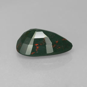 Heliotropo verde natural de 3,34 ct, en forma de pera, opaco