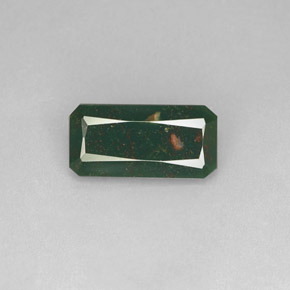 Heliotropo verde natural de 2,97 ct, corte esmeralda, opaco